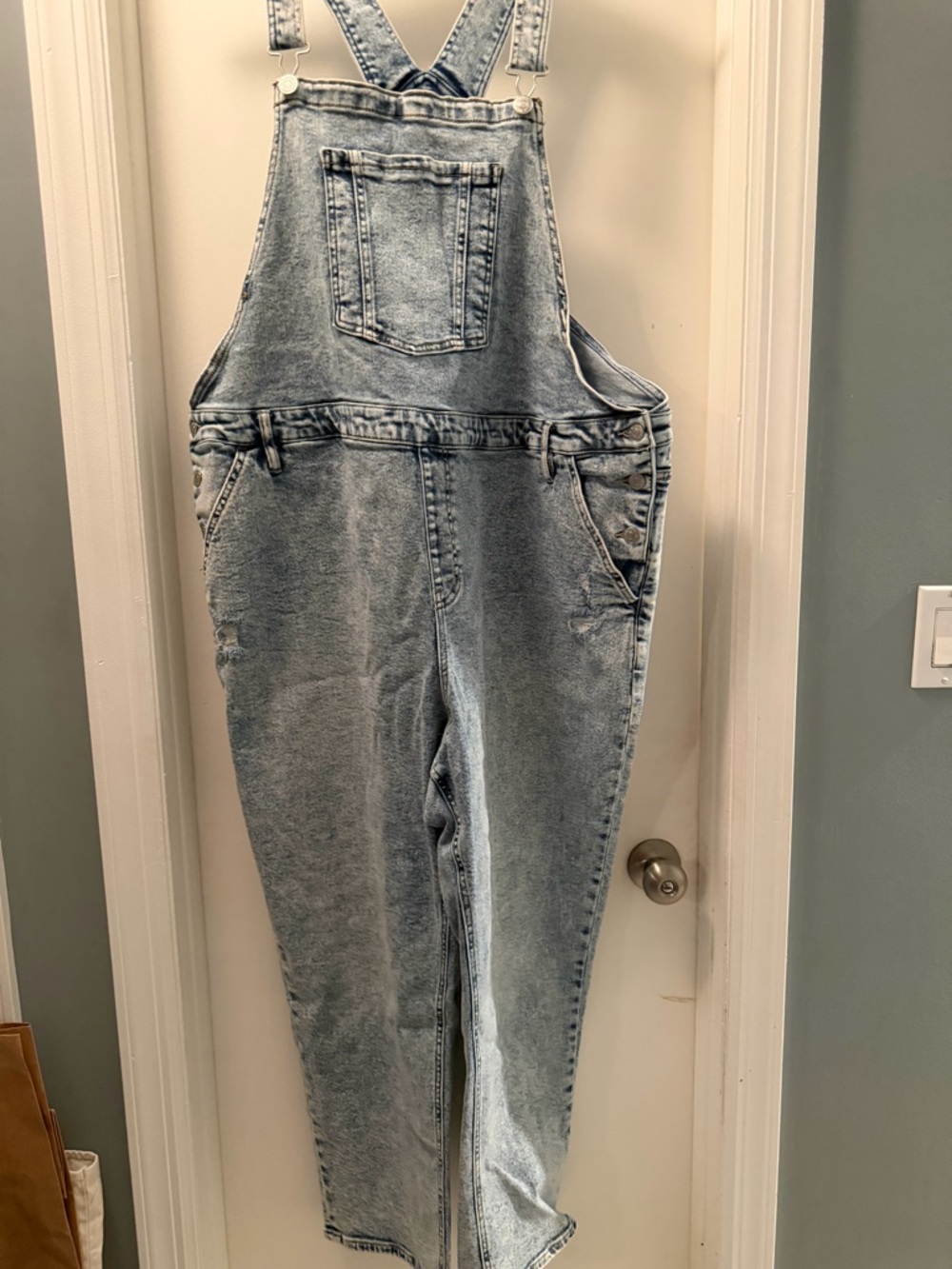 Ava & Viv Light Wash Denim Overalls - Faded Blue